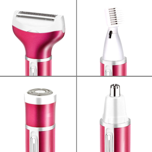 4 In 1  USB Rechargeable Vibrissa Eyebrows Trimmer Body Hair Denuding Machine Set with USB Cable