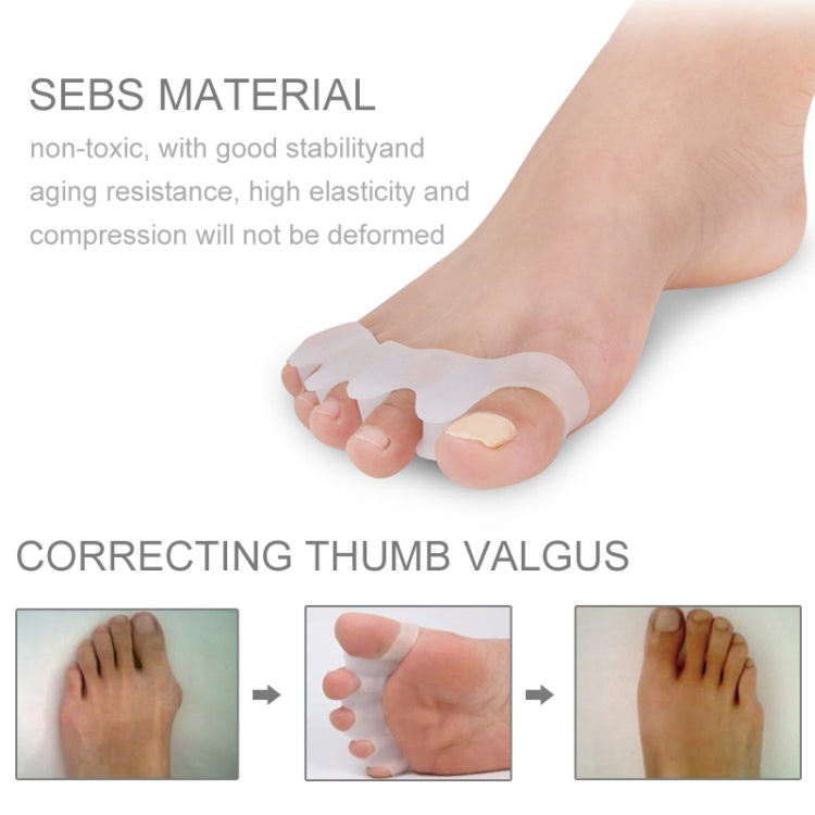 1 Pair Unisex Soft Lightweight Toe Valgus OrthodonticsToe Separation Toe Care Clip Finger Protector(White)