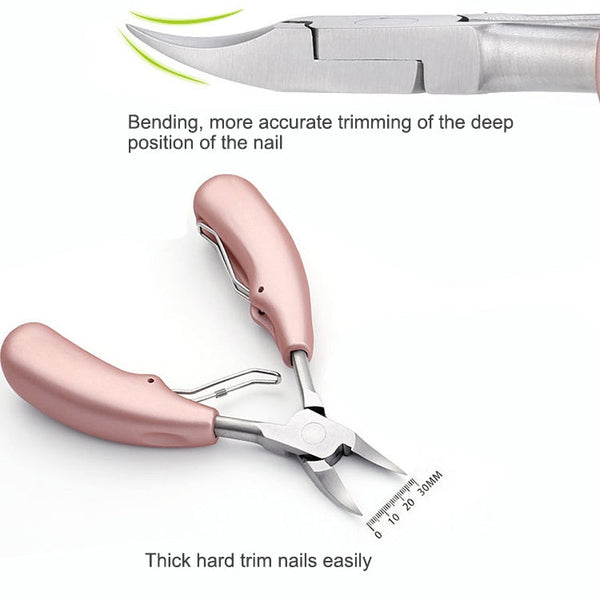 2 in 1 Nail Clipper for Paronychia Stainless Steel Olecranon Nail Nipper & Ingrown Nail Lifter