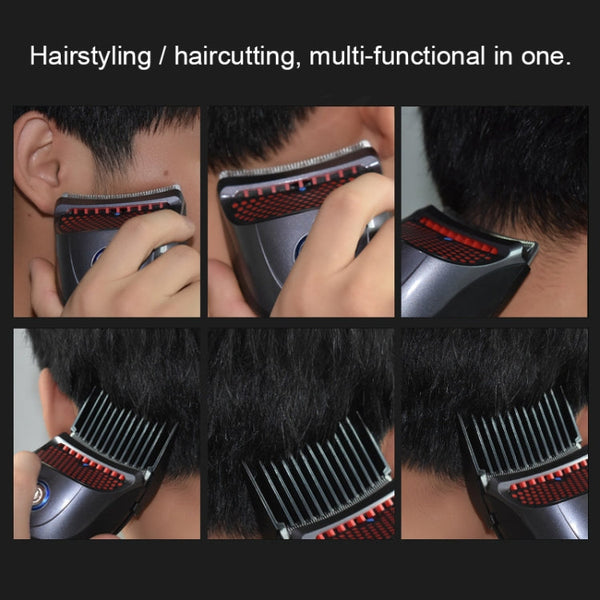 HJ-2018 Men Electric Shaver Fader Self-help Hair Clipper with Wai Cloth + Sponge, Standard Version, CN Plug, with Wai Cloth + Sponge