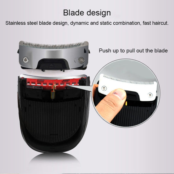 HJ-2018 Men Electric Shaver Fader Self-help Hair Clipper with Spare Cutter Head, Standard Version, CN Plug, with Spare Cutter Head