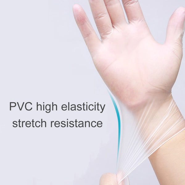 100 PCS Disposable PVC Examination Gloves Household Transparent Touchable Protective Gloves, Size: L, 100 PCS L