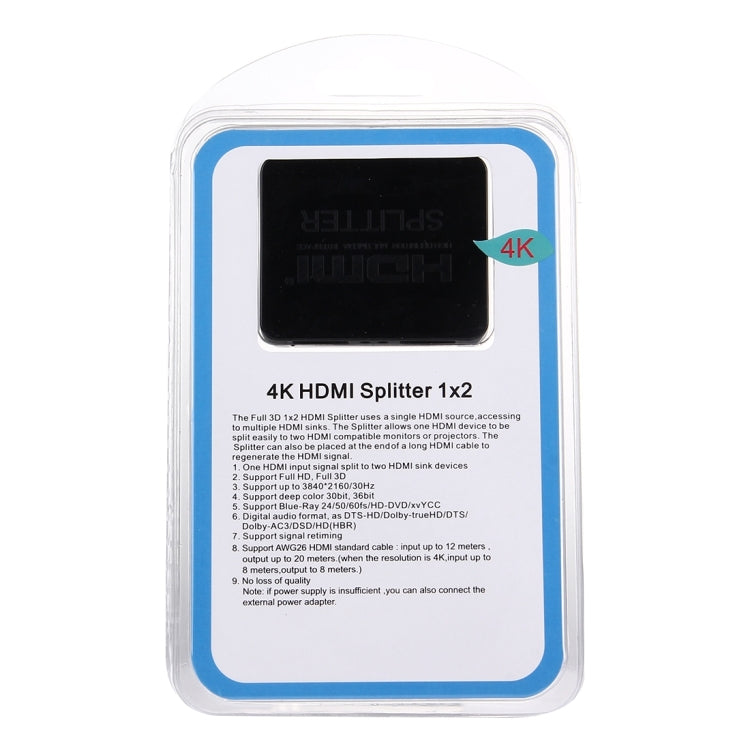 4K HDMI Splitter Full HD 1080p Video HDMI Switch Switcher 1x2 Split Out Amplifier Dual Display for HDTV DVD PS3 Xbox, 4K HDMI (Black), 4K HDMI (White)