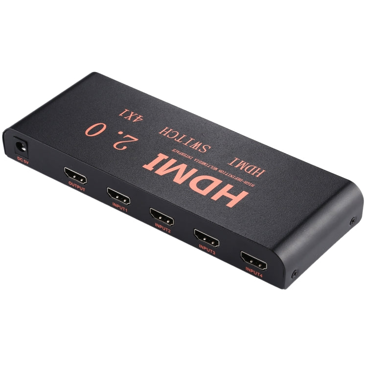 4X1 4K/60Hz HDMI 2.0 Switch with Remote Control, EU Plug, 4X1