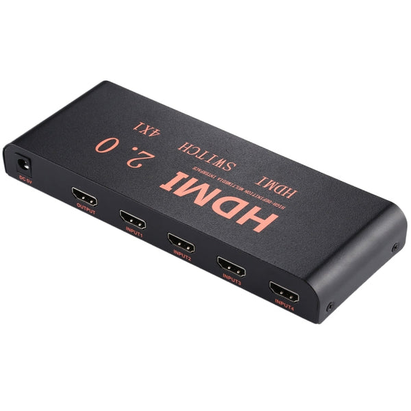4X1 4K/60Hz HDMI 2.0 Switch with Remote Control, EU Plug, 4X1