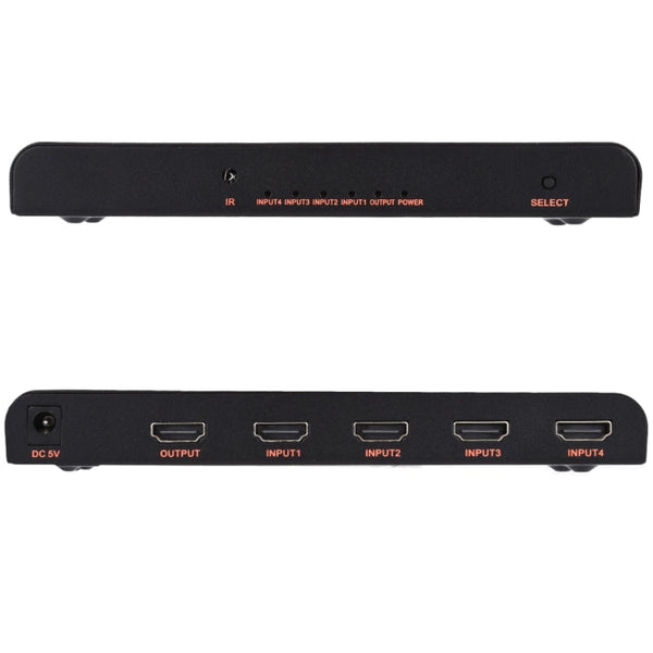 4X1 4K/60Hz HDMI 2.0 Switch with Remote Control, EU Plug, 4X1