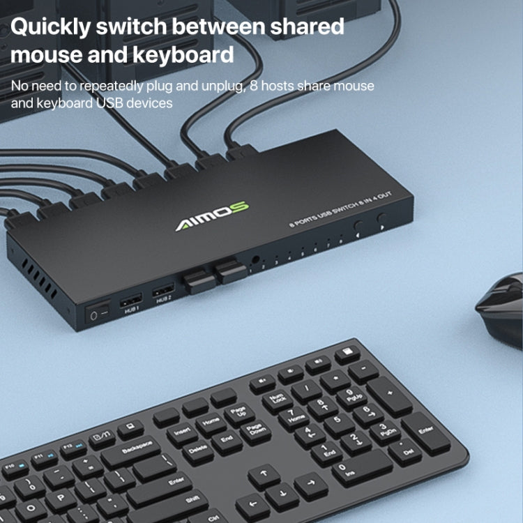 AIMOS AM-KM804 USB 8 In 4 Out Switch, AM-KM804