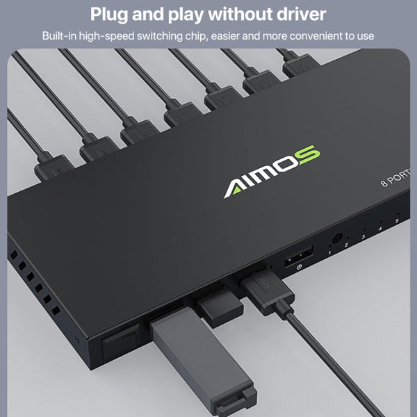 AIMOS AM-KM804 USB 8 In 4 Out Switch, AM-KM804