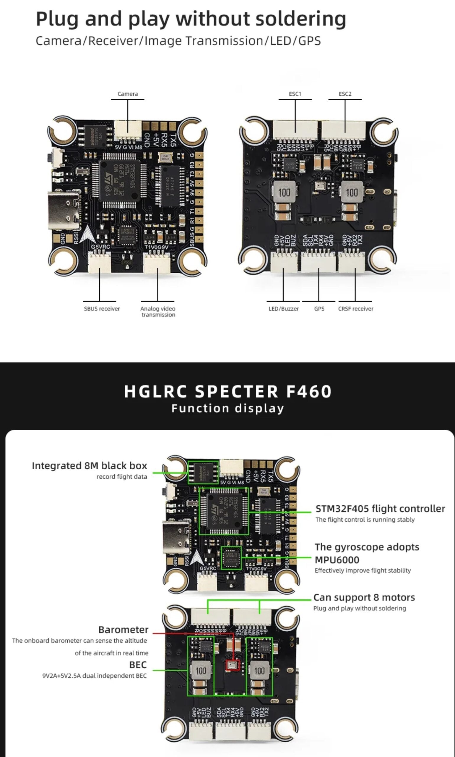HGLRC Specter F405 V2 Flight Controller