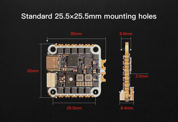 Hummingbird 255 AIO Flight Controller AT32F435 AM32 50A 3-6S