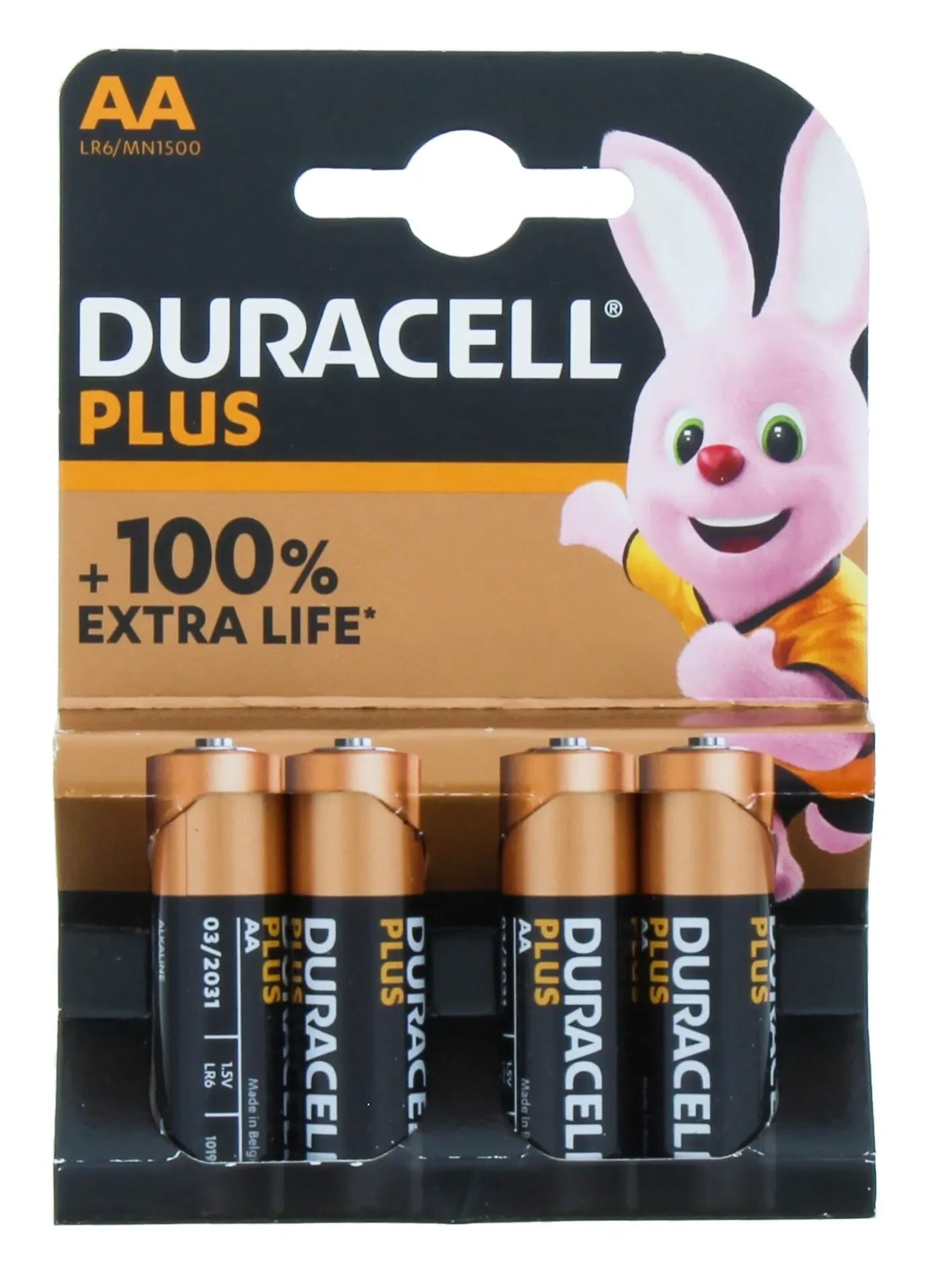 Duracell Plus Alkaline AA Batteries - Pack of 4