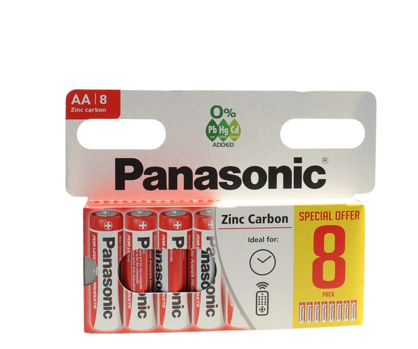 40x AA Panasonic Zinc Carbon Batteries - New R6 1.5V