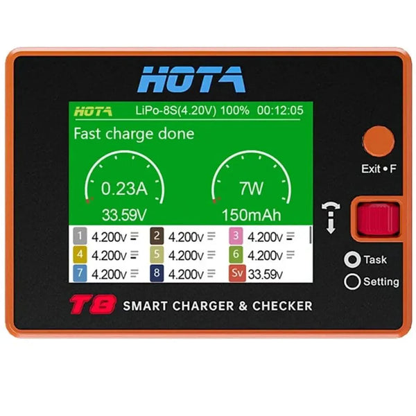 HOTA T8 DC 650W 22A 1-8S LiPo Battery Smart Charger and Checker (DC input only)