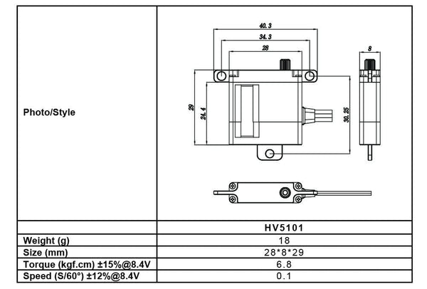 FrSky Xact HV5101 WING HV 8.4V Servo