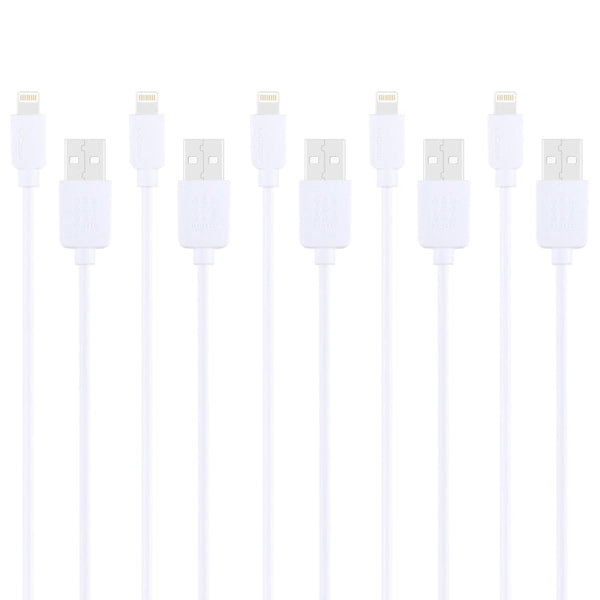 5 PCS HAWEEL 1m High Speed 8 pin to USB Sync and Charging Cable Kit for iPhone, iPad