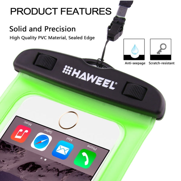 HAWEEL Transparent Universal Waterproof Bag with Lanyard for iPhone, Galaxy, Huawei, Xiaomi, LG, HTC and Other Smart Phones