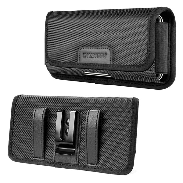 HAWEEL 4.7 inch Nylon Cloth Phone Belt Clip Horizontal Carrying Pouch with Card Slot