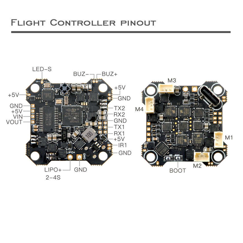 Happymodel ELRS X2 AIO Flight Controller (F4, ELRS 2.4Ghz, 12A, 2-4S)