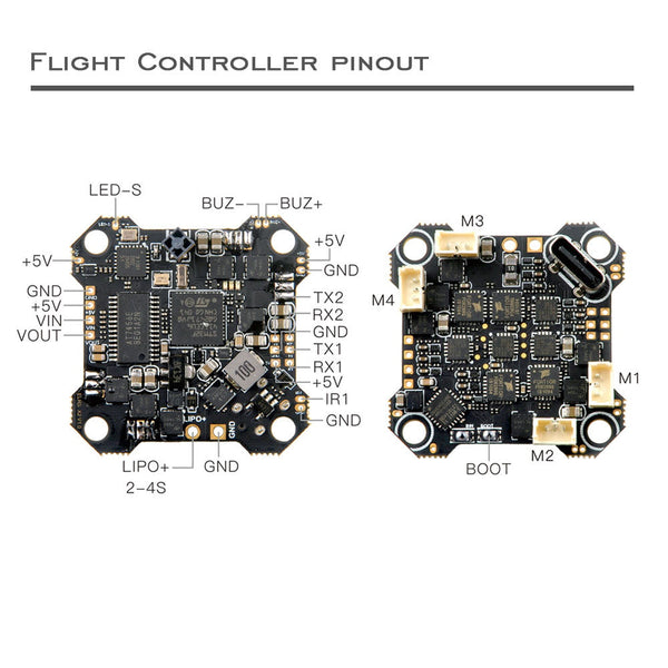 Happymodel ELRS X2 AIO Flight Controller (F4, ELRS 2.4Ghz, 12A, 2-4S)
