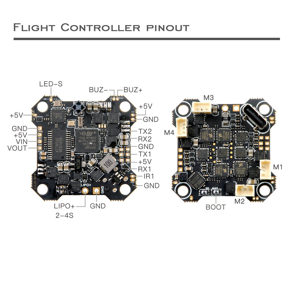 Happymodel ELRS X2 AIO Flight Controller (F4, ELRS 2.4Ghz, 12A, 2-4S)