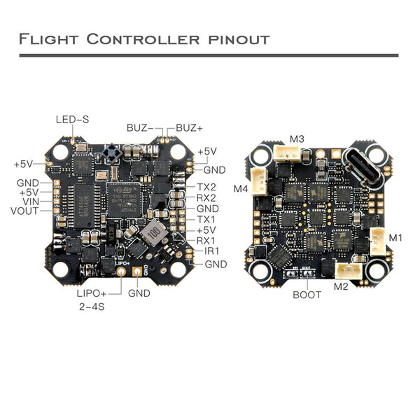Happymodel ELRS X2 AIO Flight Controller (F4, ELRS 2.4Ghz, 12A, 2-4S)