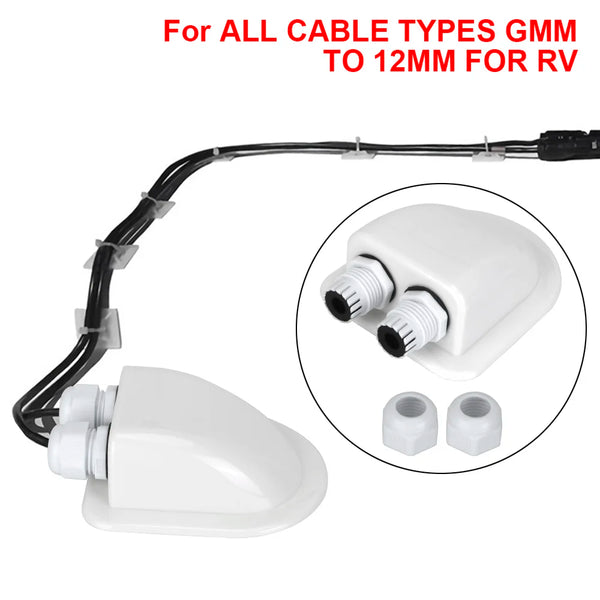 Caravan Solar Car Junction Box Cable Entry Gland Box Roof Wire Entry Cable Connector Holder Dual Hole Automotive Accessories