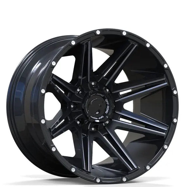 BOLUN x4 New Design concave off-road alloy wheels rims 20x12 / 5x150 / 6x139.7 for 4x4 USA Spec Matte Black