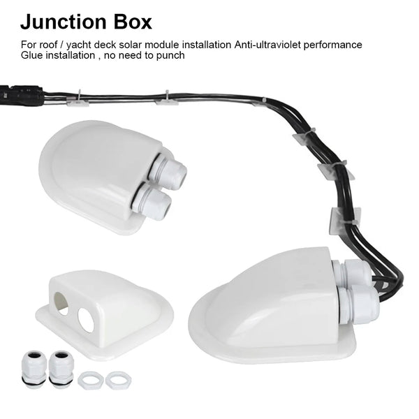 Caravan Solar Car Junction Box Cable Entry Gland Box Roof Wire Entry Cable Connector Holder Dual Hole Automotive Accessories