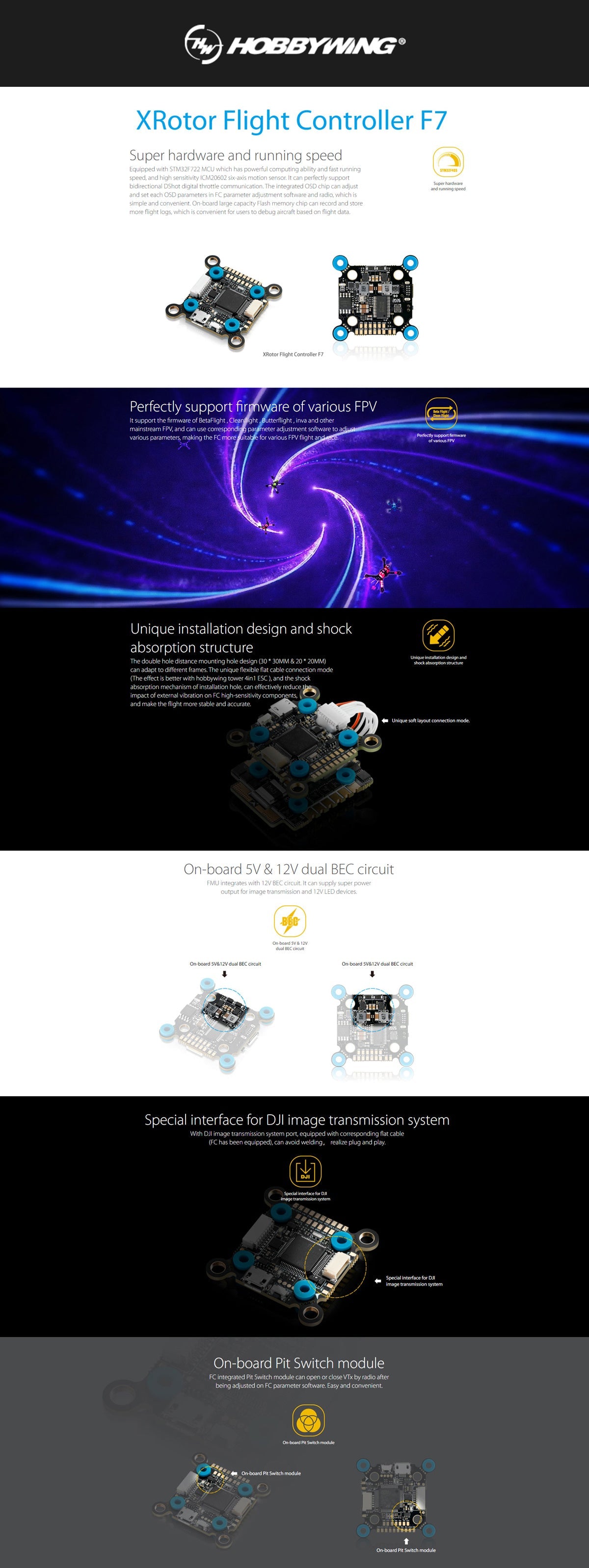 Hobbywing XRotor F7 Convertible Flight Controller