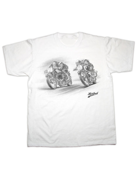 Norton v Triumph Race Print T Shirt