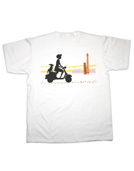 Scooter Girl & Dog T Shirt