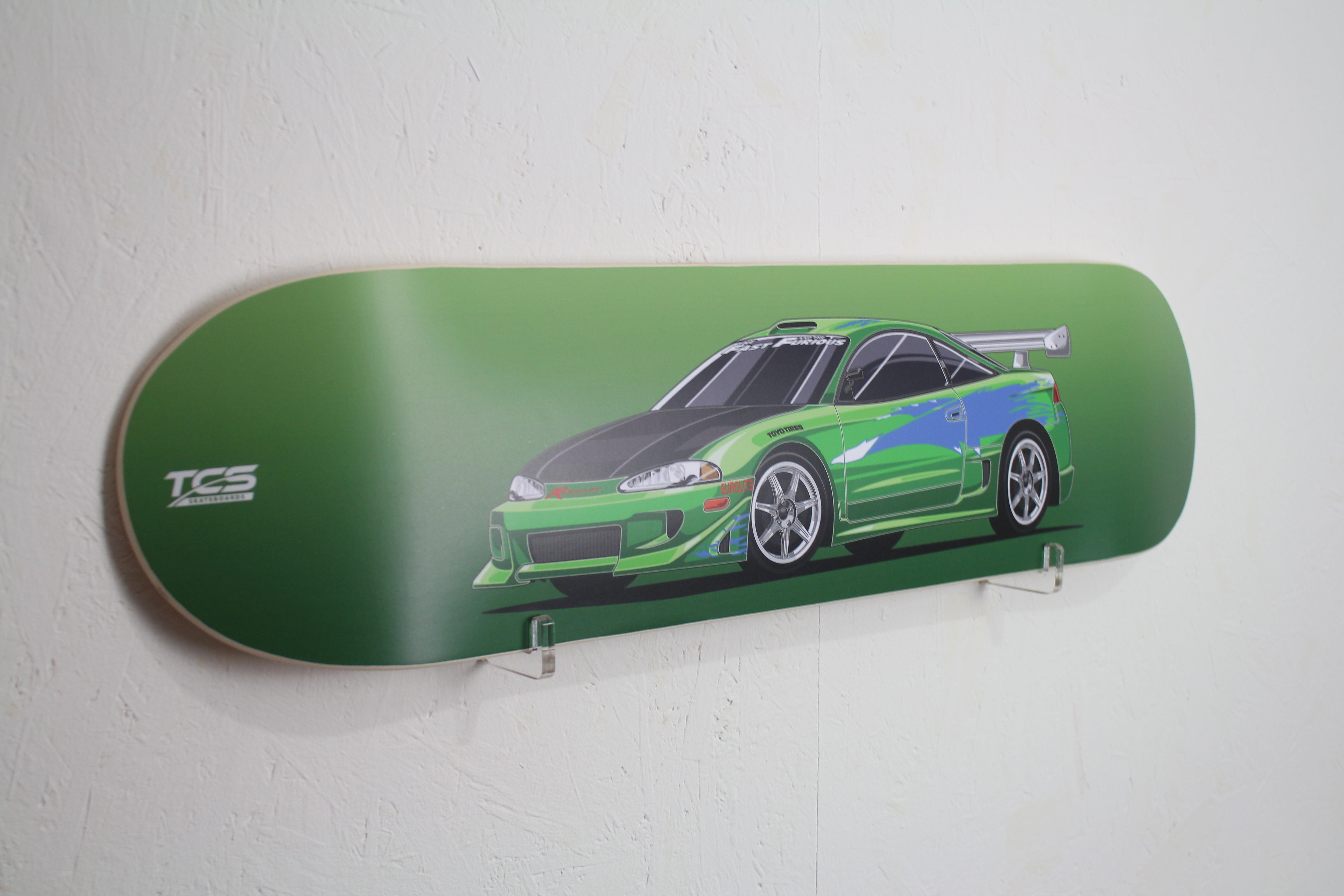 Fast and Furious inspired Mitsubishi Eclipse Skate Deck Wall Art