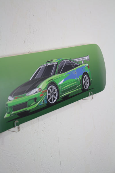 Fast and Furious inspired Mitsubishi Eclipse Skate Deck Wall Art