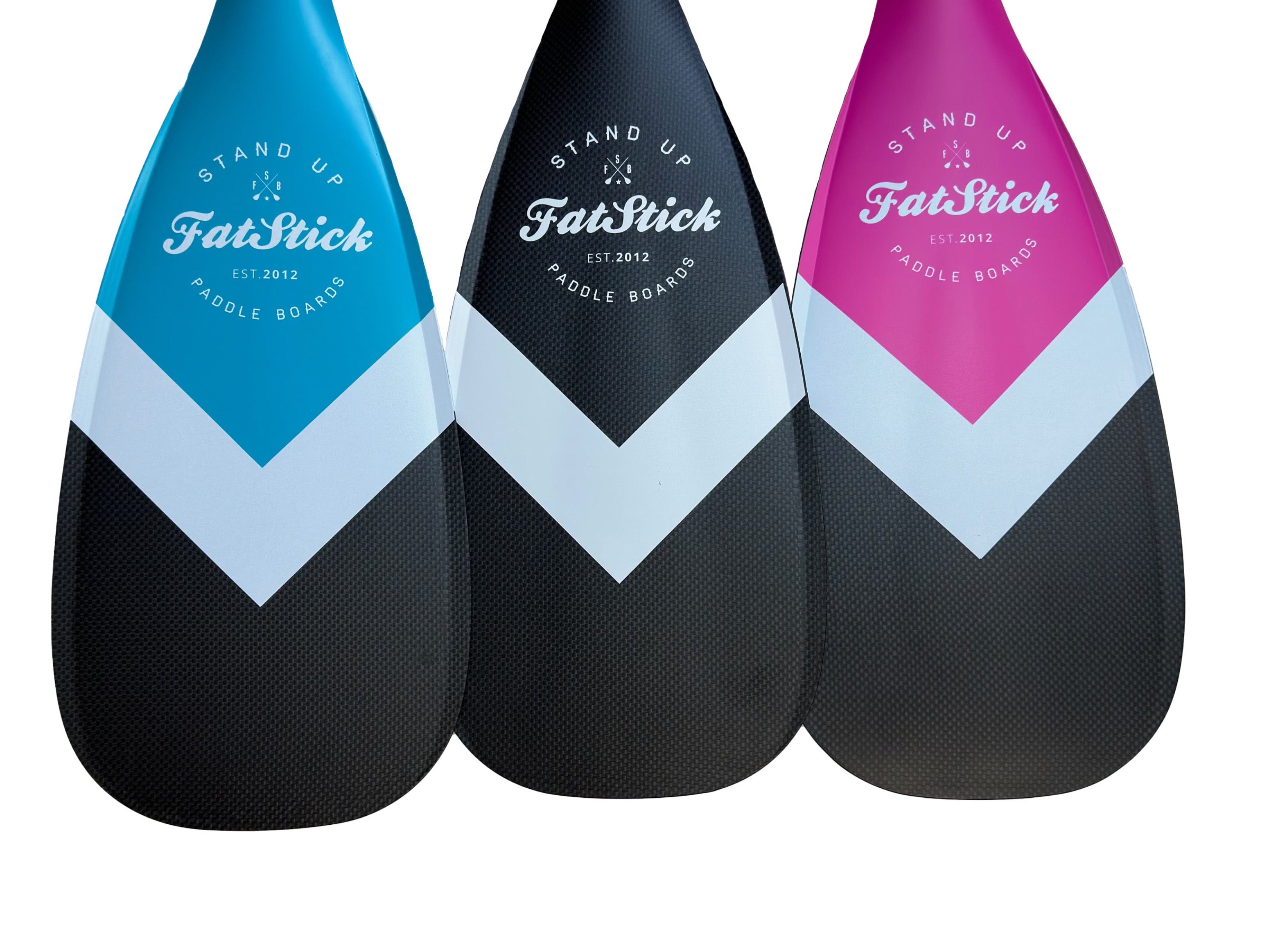 FREE BAG | 3 Piece Full Carbon Paddle Board Paddle - Blue/Pink/Black