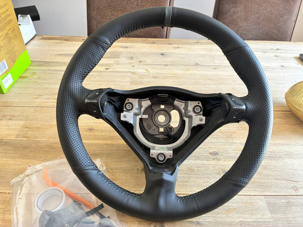 Steering Wheel Cover For Porsche 911 986 996 Boxster S 98-04 Black Perforated Leather Hand Sewn Wrap Cover For Manual Can Fit Tiptronic