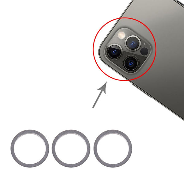 3 PCS Rear Camera Glass Lens Metal Protector Hoop Ring for iPhone 12 Pro Max, For iPhone 12 Pro Max