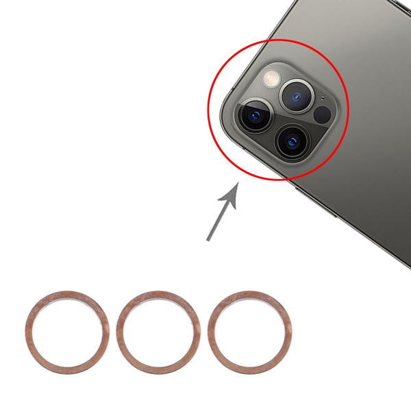 3 PCS Rear Camera Glass Lens Metal Protector Hoop Ring for iPhone 12 Pro Max, For iPhone 12 Pro Max