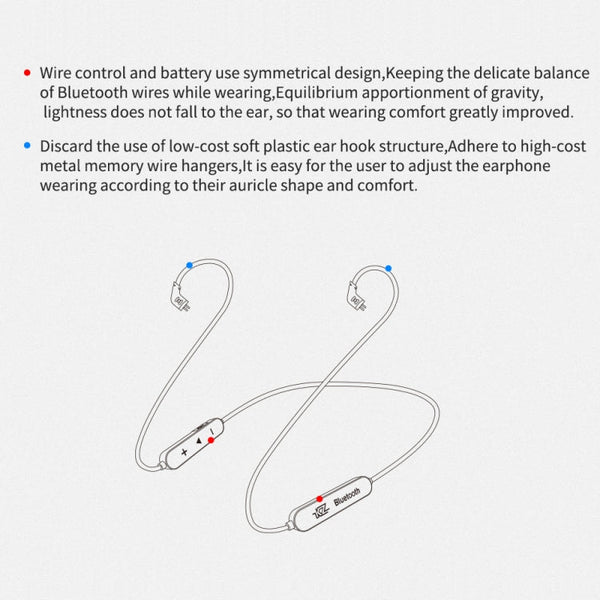 KZ Waterproof High Fidelity Bluetooth Upgrade Cable for KZ ZSN Earphones