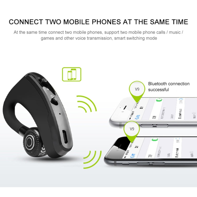 V9 Business Handsfree Wireless Bluetooth Headset CSR 4.1 with Mic for Driver Sport