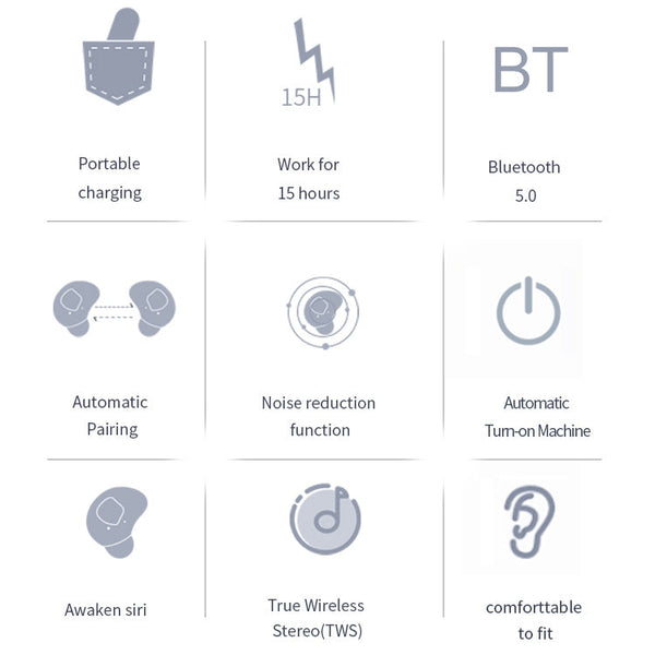 Q2 TWS Bluetooth 5.0 Binaural Stereo Wireless Sports Bluetooth Earphone