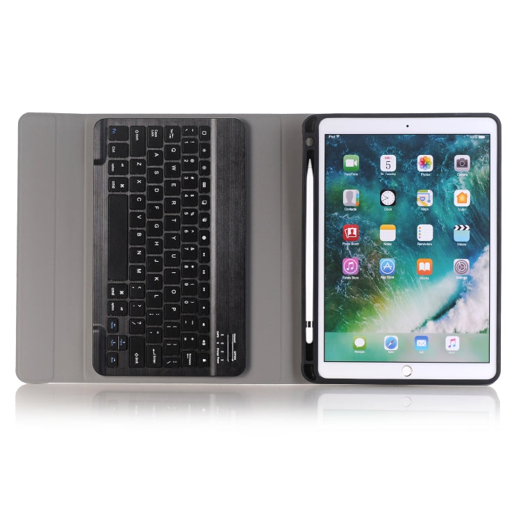 A09B Bluetooth 3.0 Ultra-thin ABS Detachable Bluetooth Keyboard Leather Tablet Case for iPad Air / Pro 10.5 inch (2019), with Pen Slot & Holder