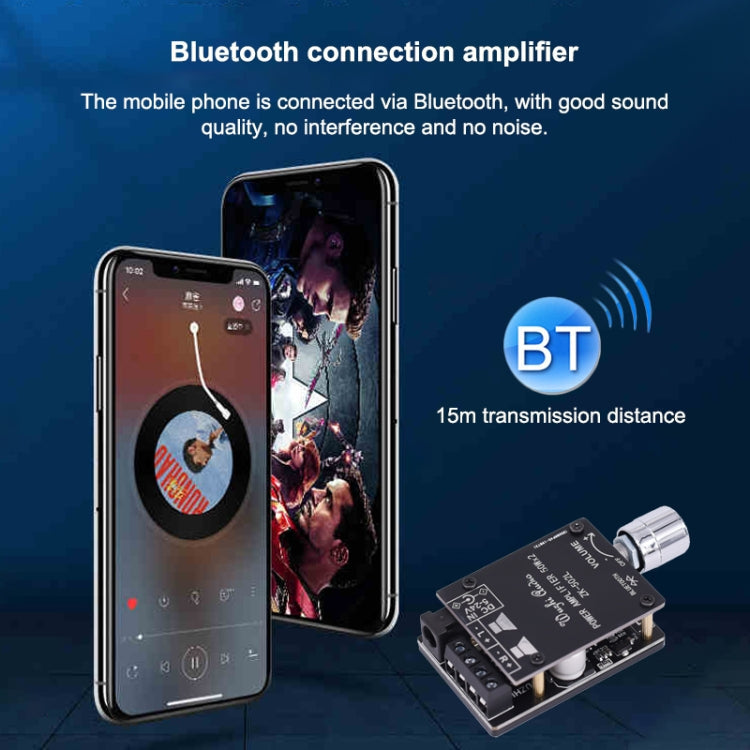 ZK-502L Bluetooth 5.0 12/24V Wireless Stereo Audio Digital Power Amplifier Board 50Wx2 Bluetooth Amp Amplificador, without Shell, ZK-502L without Shell