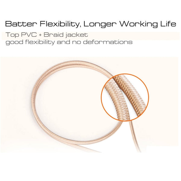 3A Woven Style Metal Head 8 Pin to USB Charge Data Cable, Cable Length: 1m