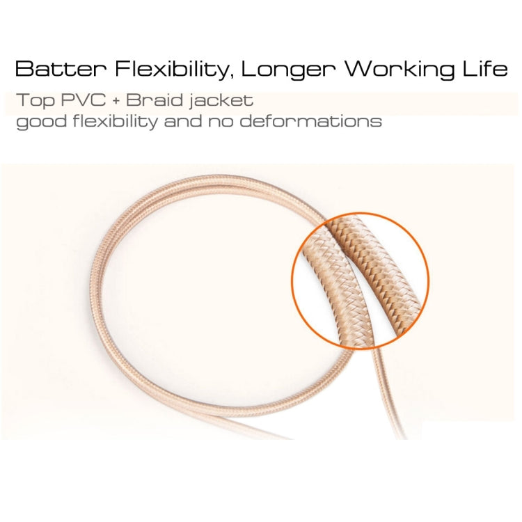 3m 3A Woven Style Metal Head 8 Pin to USB Data / Charger Cable, 3m 8 Pin