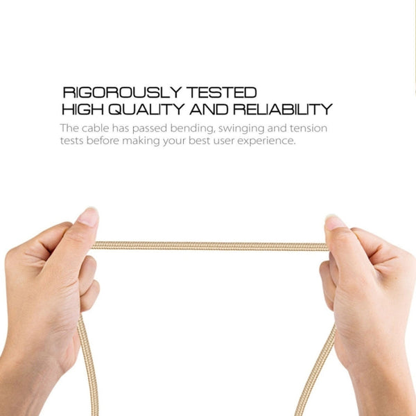 3m 3A Woven Style Metal Head 8 Pin to USB Data / Charger Cable, 3m 8 Pin