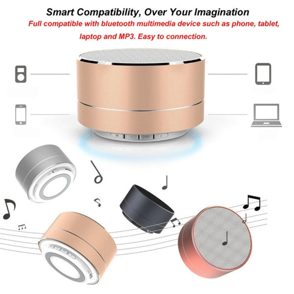 A10 Mini Portable Bluetooth Speaker Built-in MIC & LED, Support Hands-free Calls & TF Card