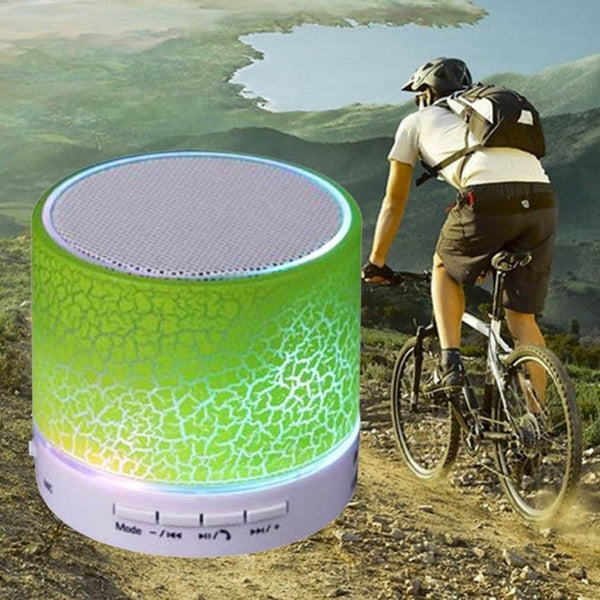 A9 Mini Portable Glare Crack Bluetooth Stereo Speaker with LED Light, Built-in MIC, Support Hands-free Calls & TF Card