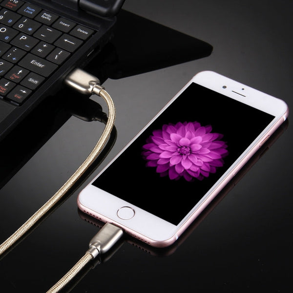 1m Woven 108 Copper Cores 8 Pin to USB Data Sync Charging Cable for iPhone, iPad