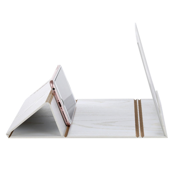 12.0 inch Universal Foldable Portable Wood + Organic Glass Eyeshield 3D Video Mobile Phone Screen Magnifier Bracket Enlarge with Holder for All Smartphones, Size: 260*190*8mm
