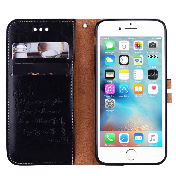 For iPhone 6 Plus & 6s Plus Business Style Oil Wax Texture Horizontal Flip Leather Case with Holder & Card Slots & Wallet
